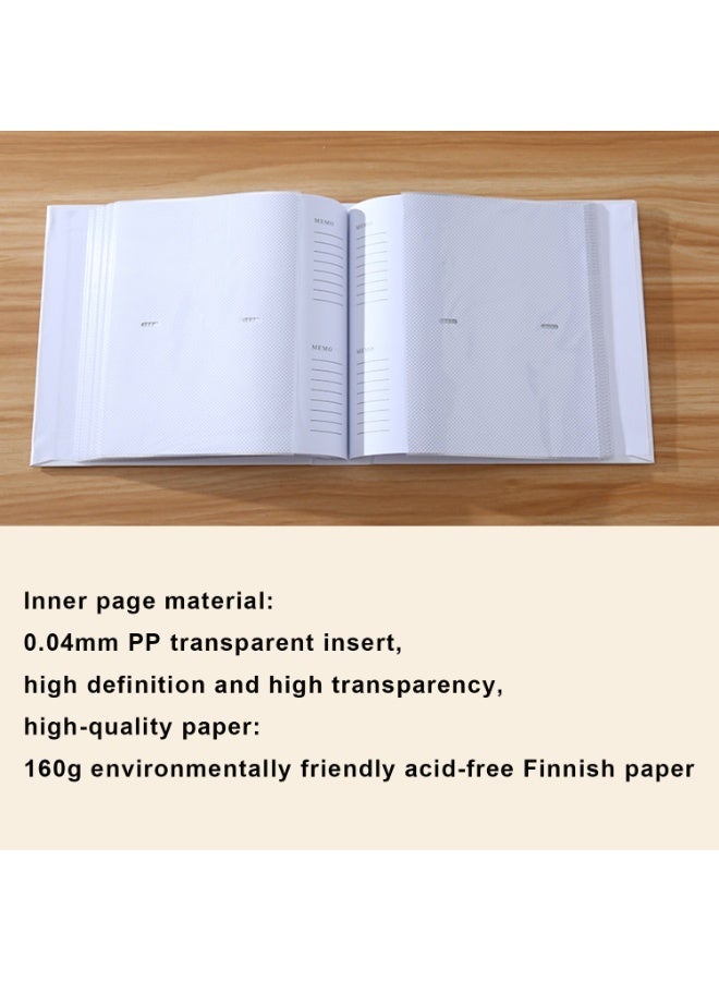 SRLIWHITE 200 Pocket Photo Album with Memo Pages, PP Transparent Sleeves and Acid-Free Paper, Large Capacity Memory Book (22.5 × 22 × 5.5 cm) - Image 5
